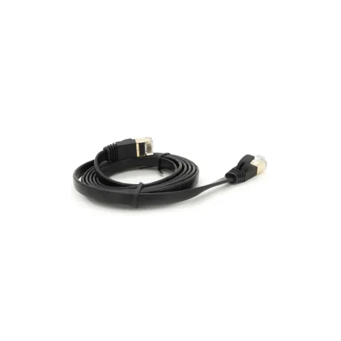 Патч-корд 1.5м UTP cat.7, CU, RJ45, плоский, black Weepda (PCMF-CU7/1.5Bk)