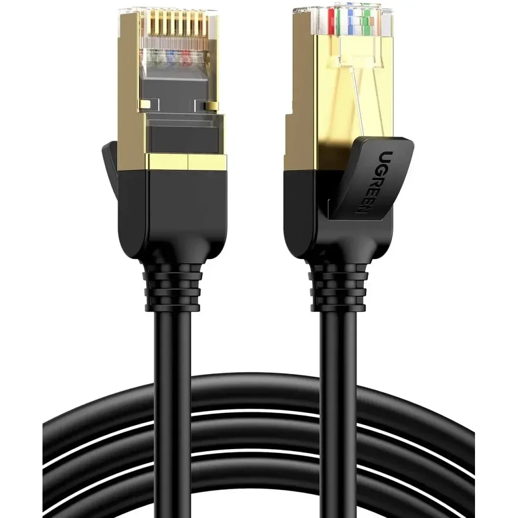 Патч-корд 1m F/FTP cat 7 RJ-45 black Ugreen (U_11268)
