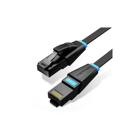 Патч-корд 1m UTP cat 6 RJ-45 flat black Vention (IBJBF)