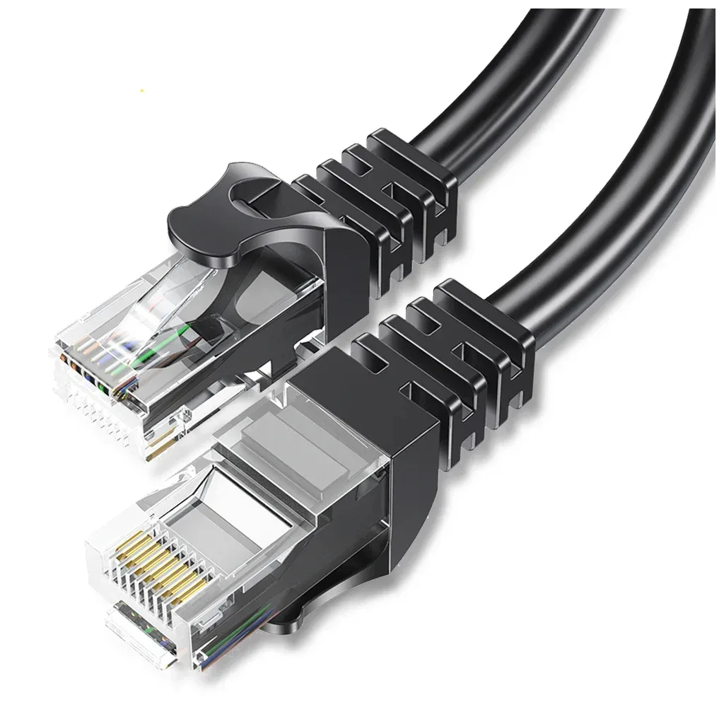 Патч-корд 2м UTP cat 6 RJ45 TopSpeed Ethernet Round Cable Black Essager (EXCWXY-JSA01)