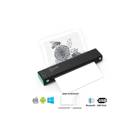Принтер чеків UKRMARK M08-BK А4, Bluetooth, USB, чорний (900781)
