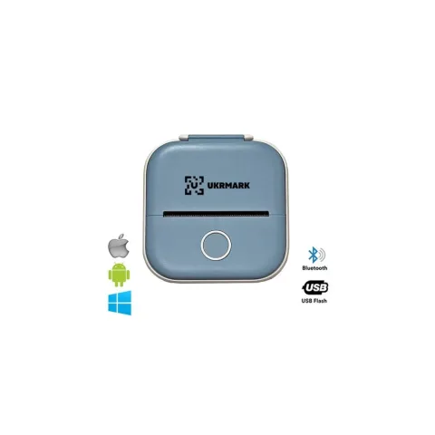 Принтер чеків UKRMARK P02BL Bluetooth, блакитний (900936)
