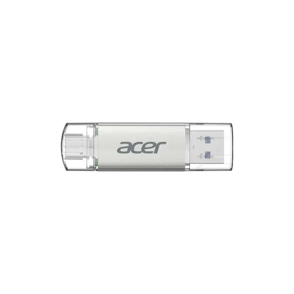 USB флеш накопичувач Acer 64GB UT300 USB-A/Type-C 3.2 Silver (BL.9BWWA.589)