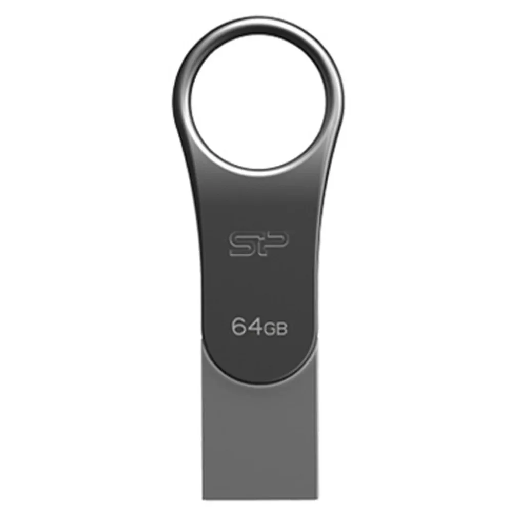 USB флеш накопичувач Silicon Power 64GB Mobile C80 Silver USB 3.2 (SP064GBUC3C80V1S)