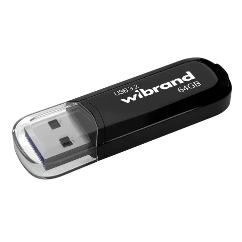 USB флеш накопичувач Wibrand 64GB Marten Black USB 3.2 Gen 1 (USB 3.0) (WI3.2/MA64P10B)
