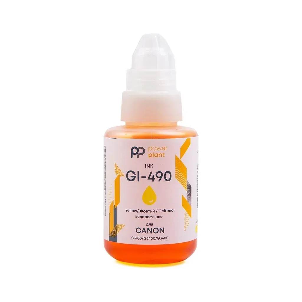 Чорнило PowerPlant Canon GI-490 G1400/G2400/G3400 140г Yellow (PP490Y)