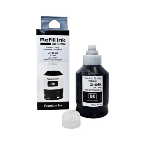 Чорнило Premium Quality Canon GI-40BK 170ml, black, pigmented (70264915)