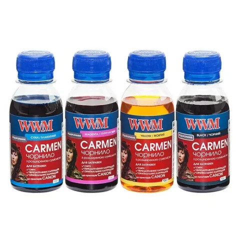 Чорнило WWM Canon UNIVERSAL CARMEN  B/C/M/Y SET (CARMEN.SET-2/ CARMEN/SET.4-2)