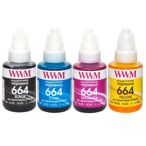 Чорнило WWM Epson L110/L210/L300, 4х140г B/C/M/Y (E664SET4)