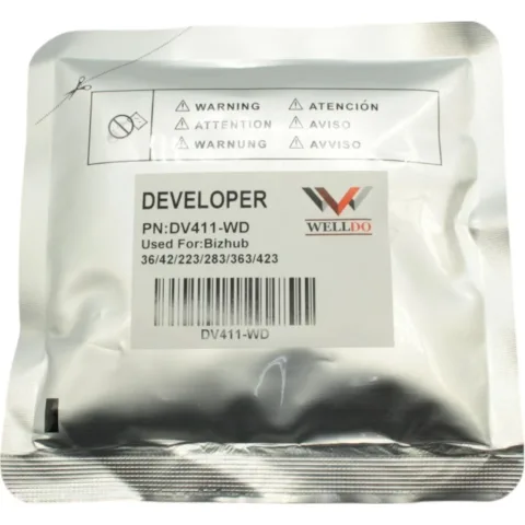 Девелопер Konica Minolta Bizhub 36/42/223/283/363/423, DV-411, 300г/па Welldo (DV411-WD)