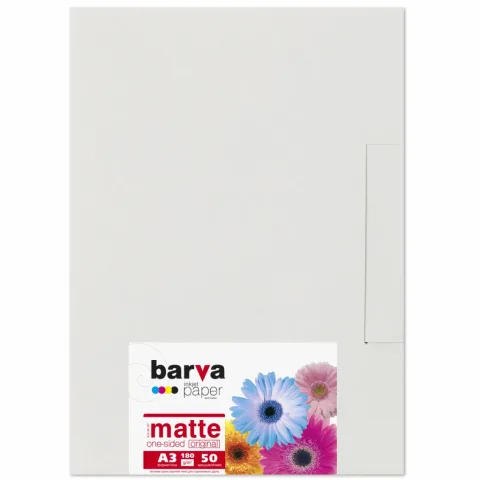 Фотопапір Barva A3 180г Original matte 50c (IP-BAR-A180-107)