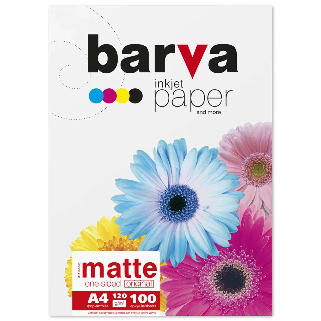 Фотопапір Barva A4 120g Original matte, 100 p. (IP-A120-005)