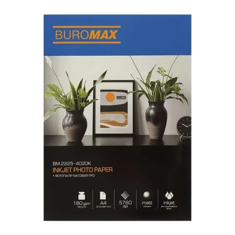 Фотопапір Buromax PRO А4, Matte 180 г/м2, 20ст. (BM.2225-4020K)