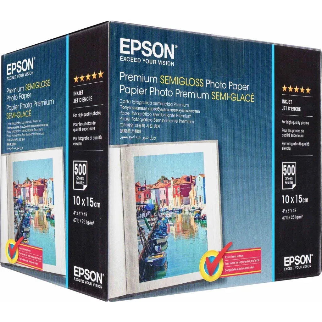 Фотопапір Epson 10x15 Premium Semigloss Photo (C13S042200)