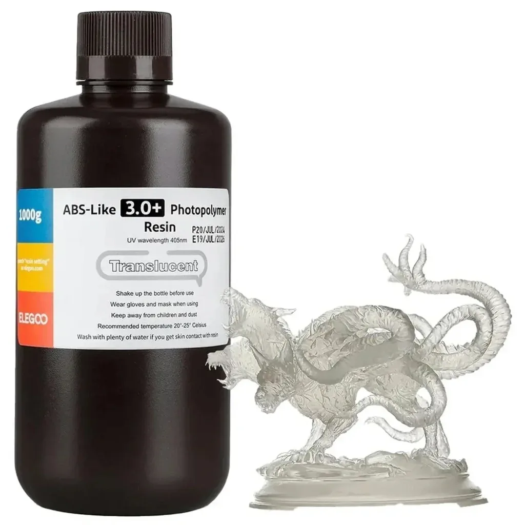 Фотополімерна смола ELEGOO Resin, ABS-like 3.0 plus 1кг, semitransparent (50.103.0212)
