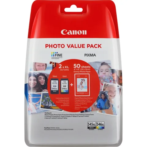Картридж Canon PG-545/CL-546 Multipack XL BK+Color, +Paper, Blister (8286B006)