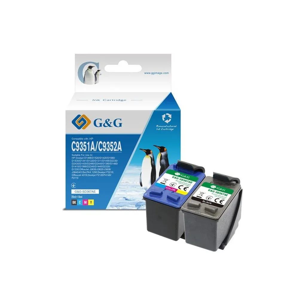 Картридж G&G HP No.21/22 Black/Tri-color Combo Pack (G&G-SD367AE)