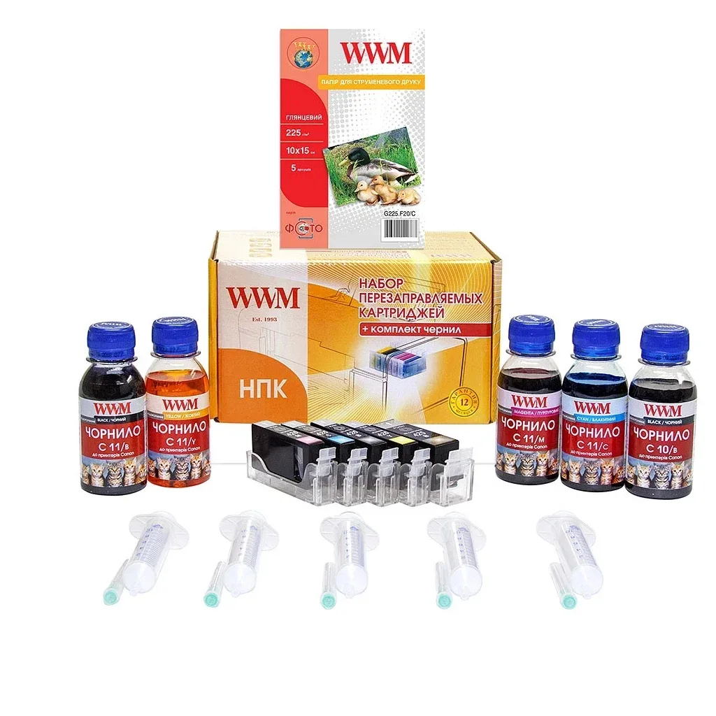 Комплект перезаправних картриджів WWM CANON iP4840/MG5140/5240 AO-chip (RC.CLI426ARC)