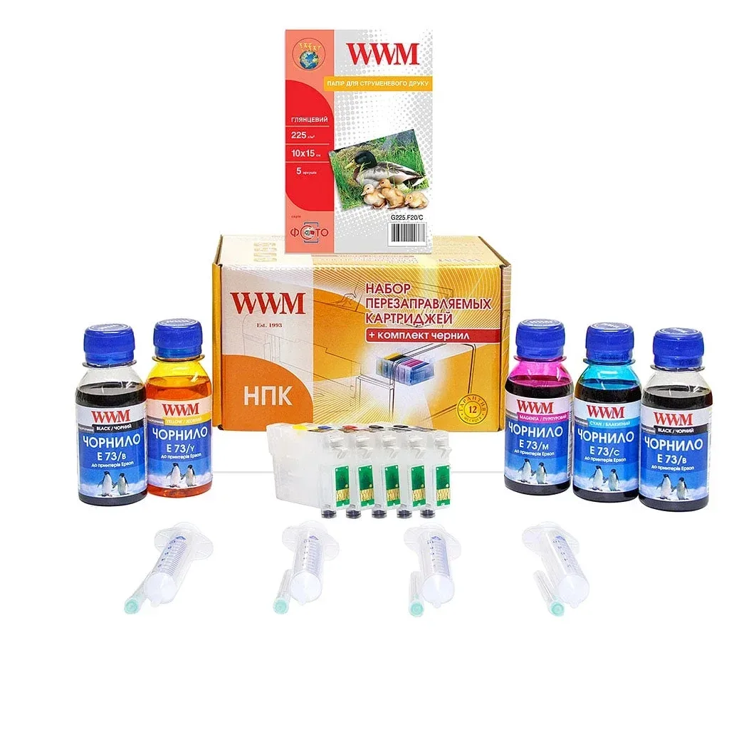 Комплект перезаправних картриджів WWM Epson C110/Office T30/TX510FN (RC.T073H)