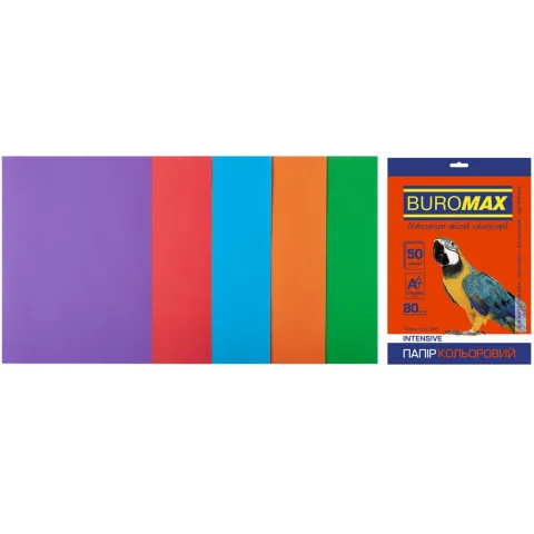 Папір Buromax А4, 80g, INTENSIVE, 5colors, 50sh (BM.2721350-99)