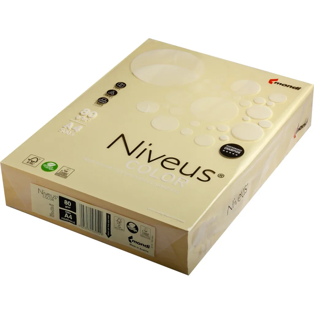 Папір Niveus COLOR Pastel Yellow A4, 80g, 500sh Mondi (A4.80.NVP.YE23.500)
