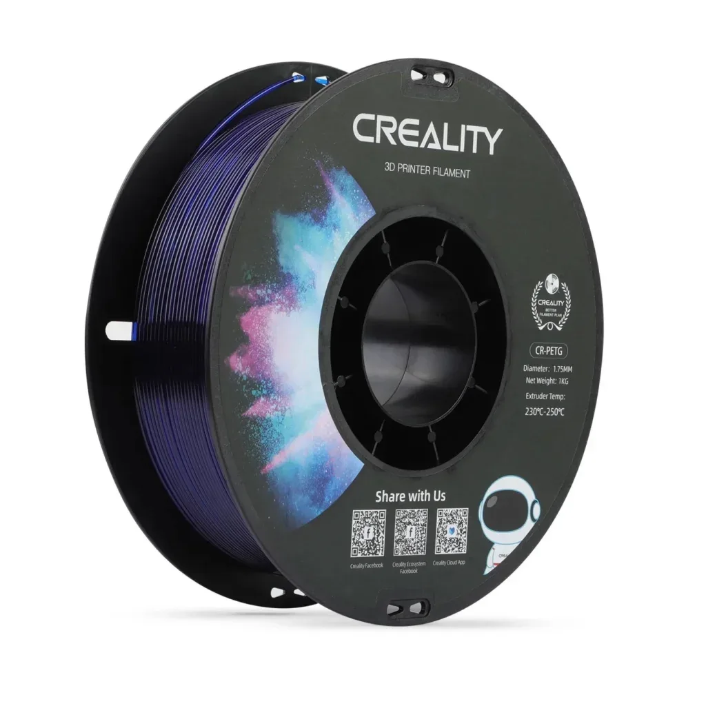 Пластик для 3D-принтера Creality PETG 1.75мм, transparent blue, 1кг (3301030036)