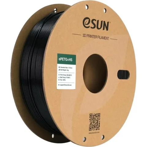 Пластик для 3D-принтера eSUN ePETG+HIGH SPEED 1,75mm 1kg SOLID BLACK (EPETG+HS-P175SB1)
