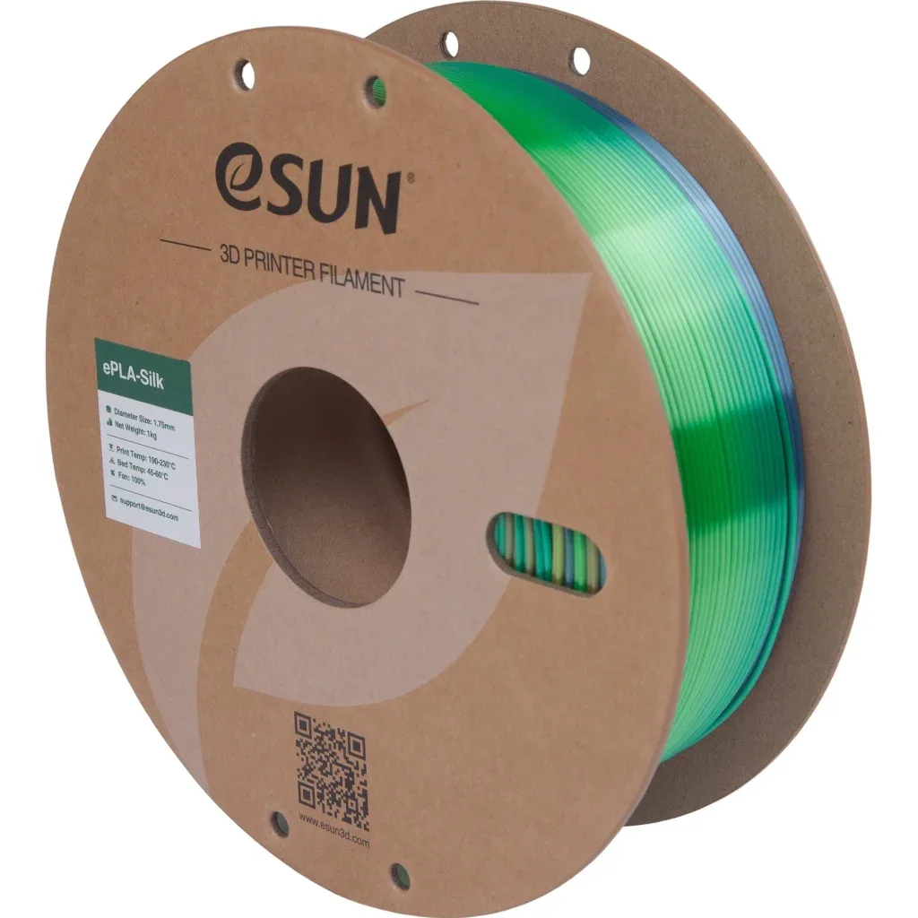 Пластик для 3D-принтера eSUN ePLA-Silk 1,75mm 1kg GREEN, FOREST (EPLA-SILK-P175FO1)