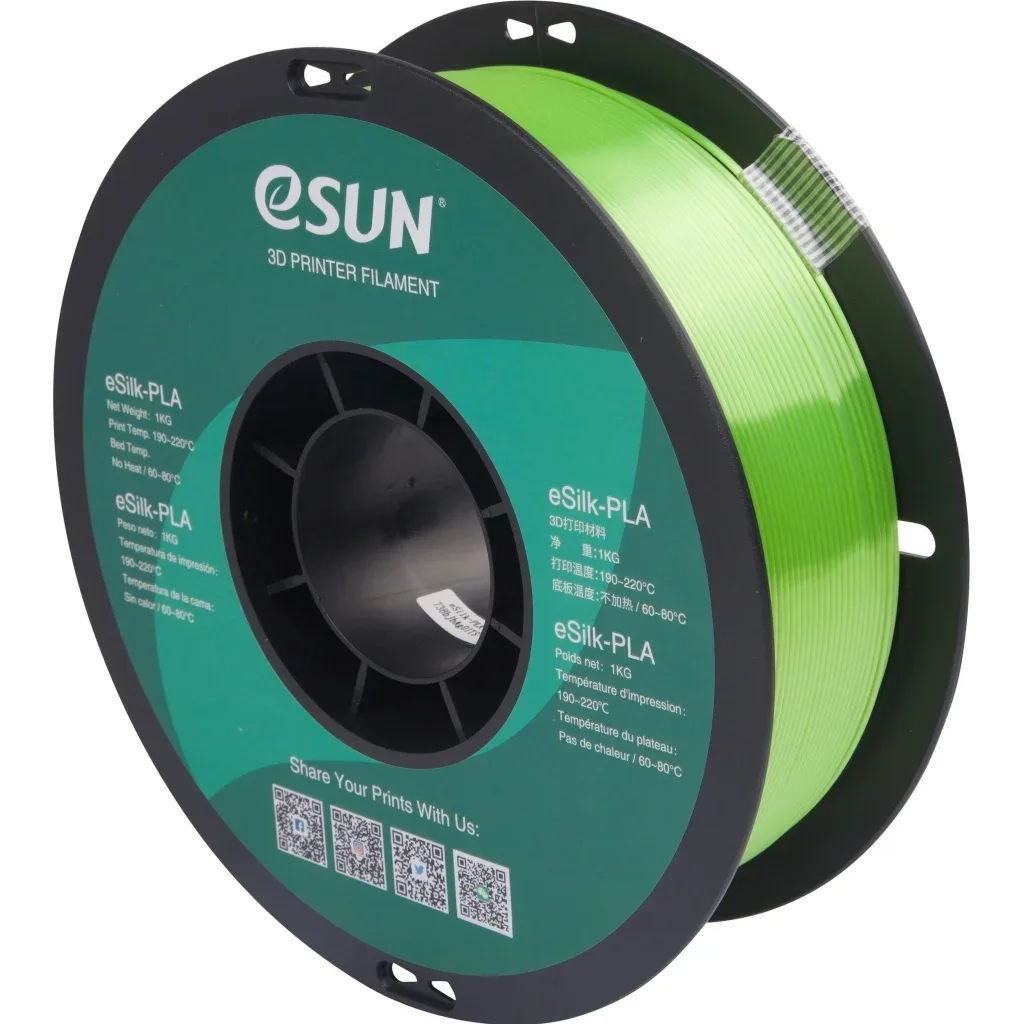 Пластик для 3D-принтера eSUN ePLA-Silk 1,75mm 1kg GREEN, LIME (EPLA-SILK-P175LI1)