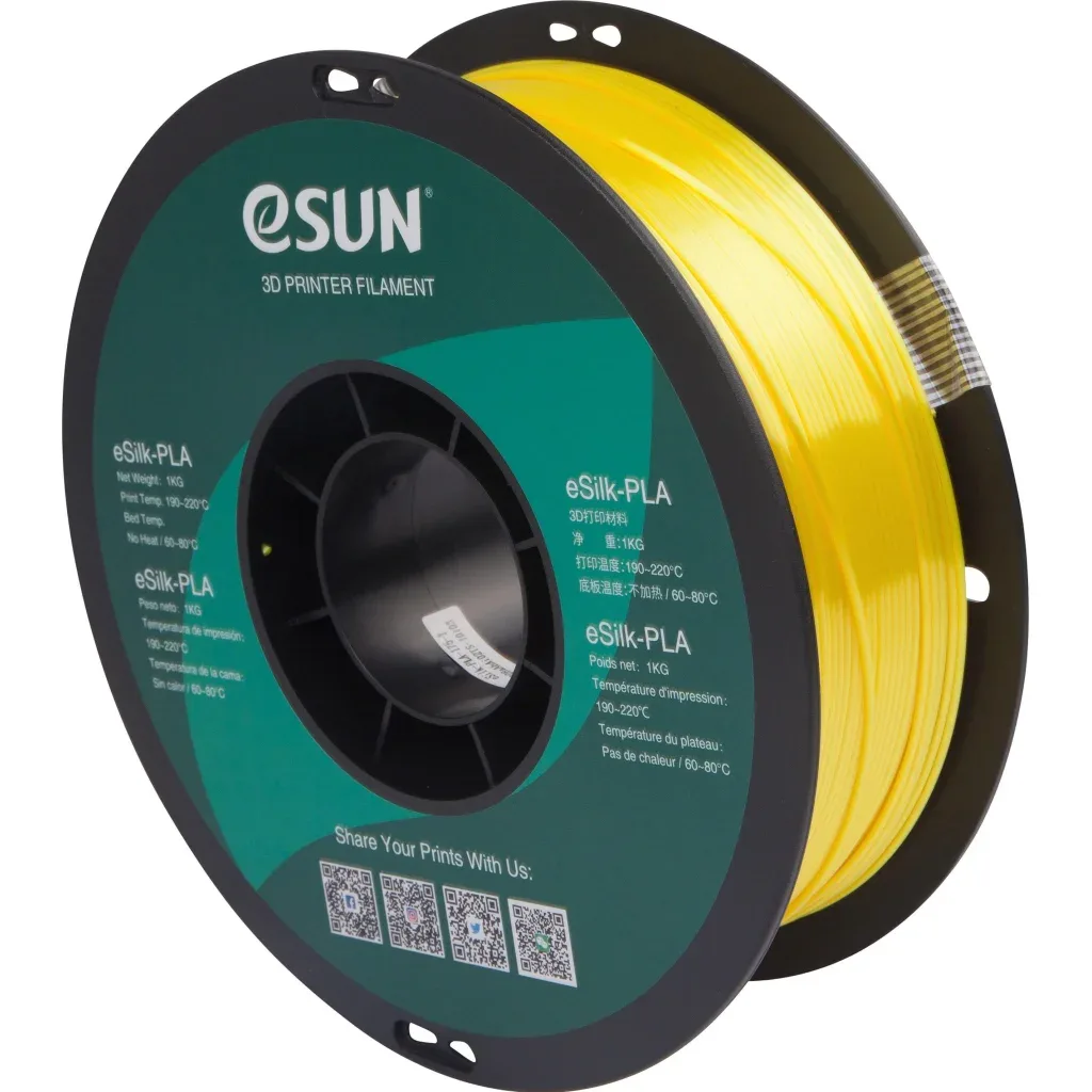 Пластик для 3D-принтера eSUN ePLA-Silk 1,75mm 1kg YELLOW (EPLA-SILK-P175Y1)