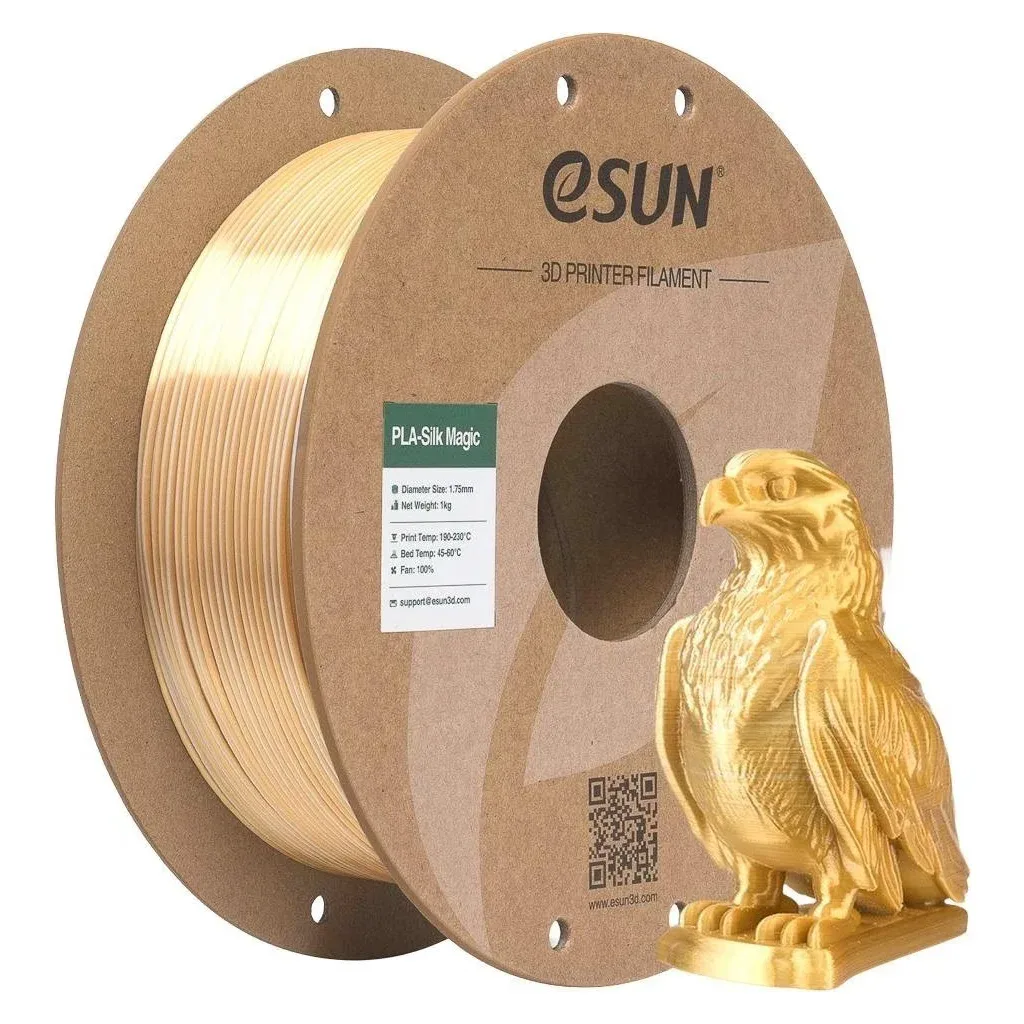 Пластик для 3D-принтера eSUN ePLA-Silk Magic 1кг, 1.75мм, Gold Silver (EPLA-SILKMAGIC-P175JS1)