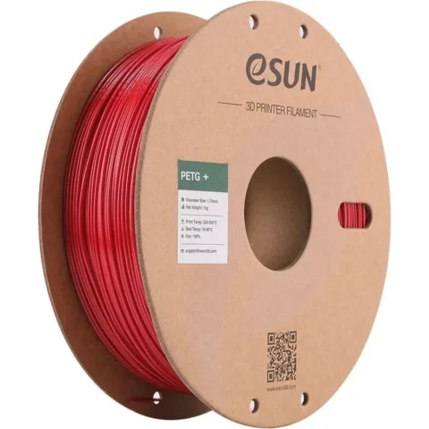 Пластик для 3D-принтера eSUN PETG+ 1,75mm 1kg, Paper Roll, Red, Fire Engine (PETG+175O-FR1P1)