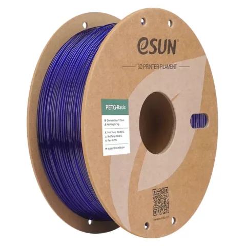 Пластик для 3D-принтера eSUN PETG BASIC Translucent 1,75mm 1kg BLUE (PETG-BASIC175T-U1P1)