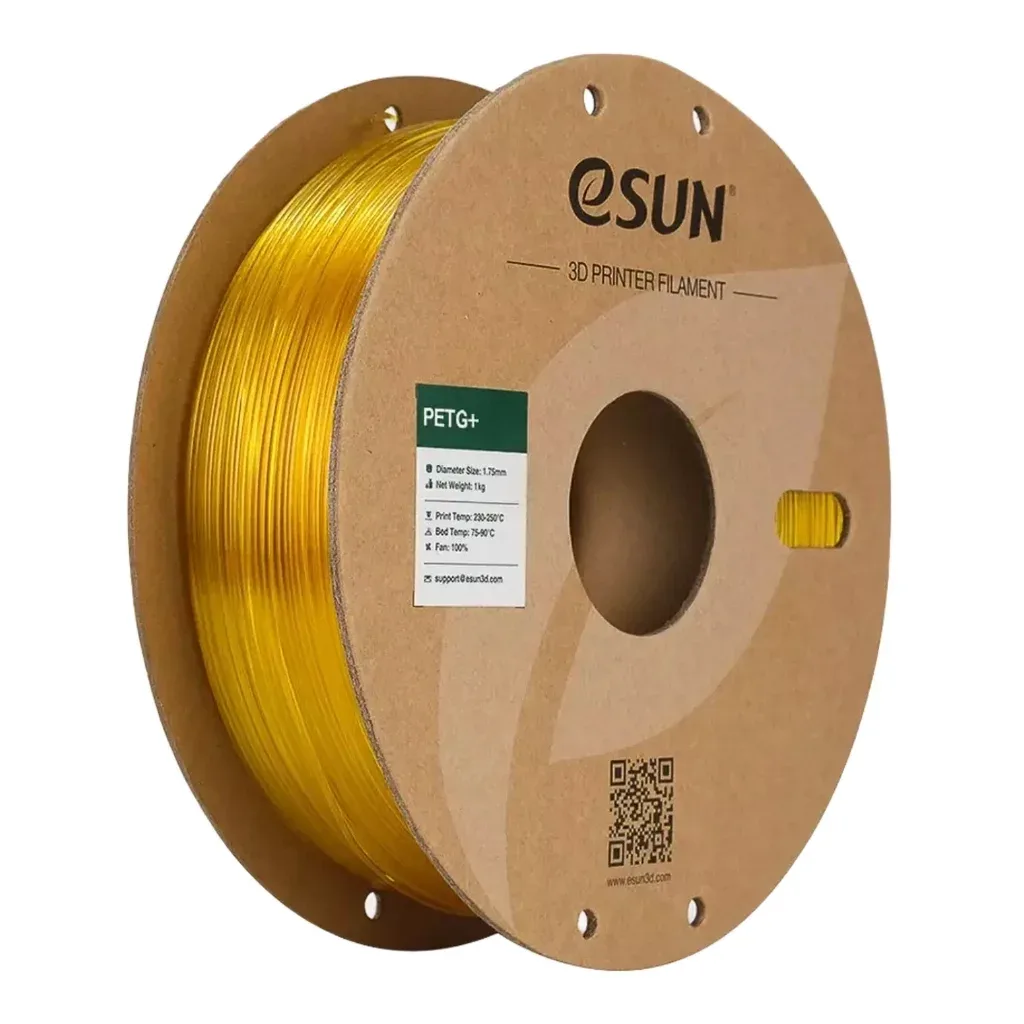 Пластик для 3D-принтера eSUN PETG+ Translucent 1,75mm 1kg, Yellow, Paper Roll (PETG+175T-Y1P1)