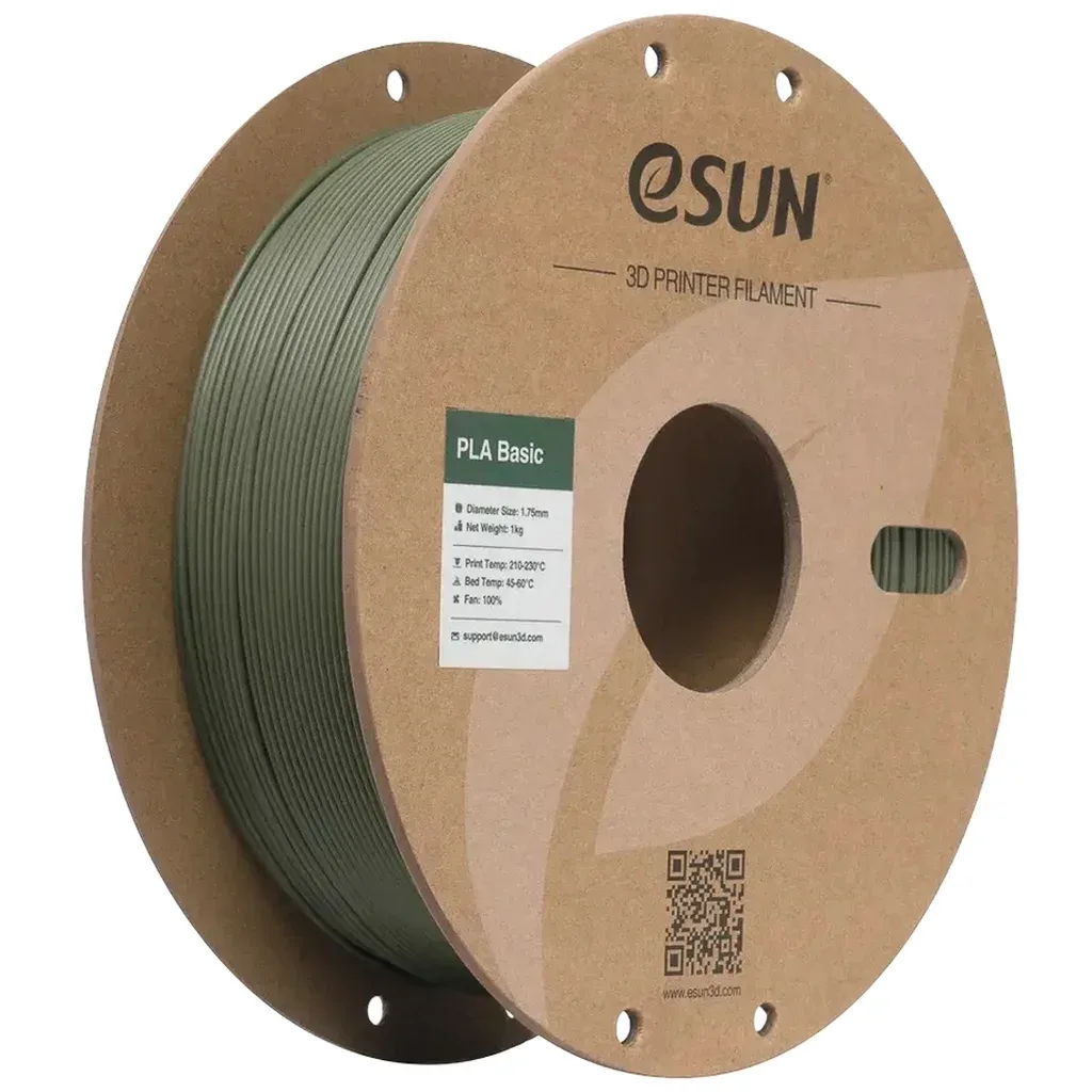 Пластик для 3D-принтера eSUN PLA BASIC 1,75mm 1kg OLIVE GREEN (PLA-BASIC175O-OG1P1)