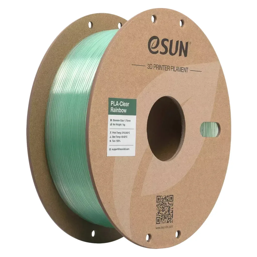 Пластик для 3D-принтера eSUN PLA Clear Rainbow 1,75mm 1kg Cyan Crystal (PLA-CLRB175O-CCY1P1)
