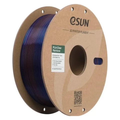 Пластик для 3D-принтера eSUN PLA Clear Rainbow 1,75mm 1kg Transl BLUE PURPLE (PLA-CLRB175T-UZ1P1)