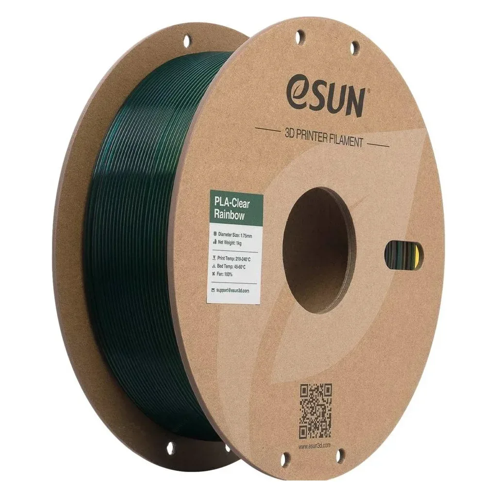 Пластик для 3D-принтера eSUN PLA Clear Rainbow 1,75mm 1kg Transl RAINBOW B (PLA-CLRB175T-RBB1P1)