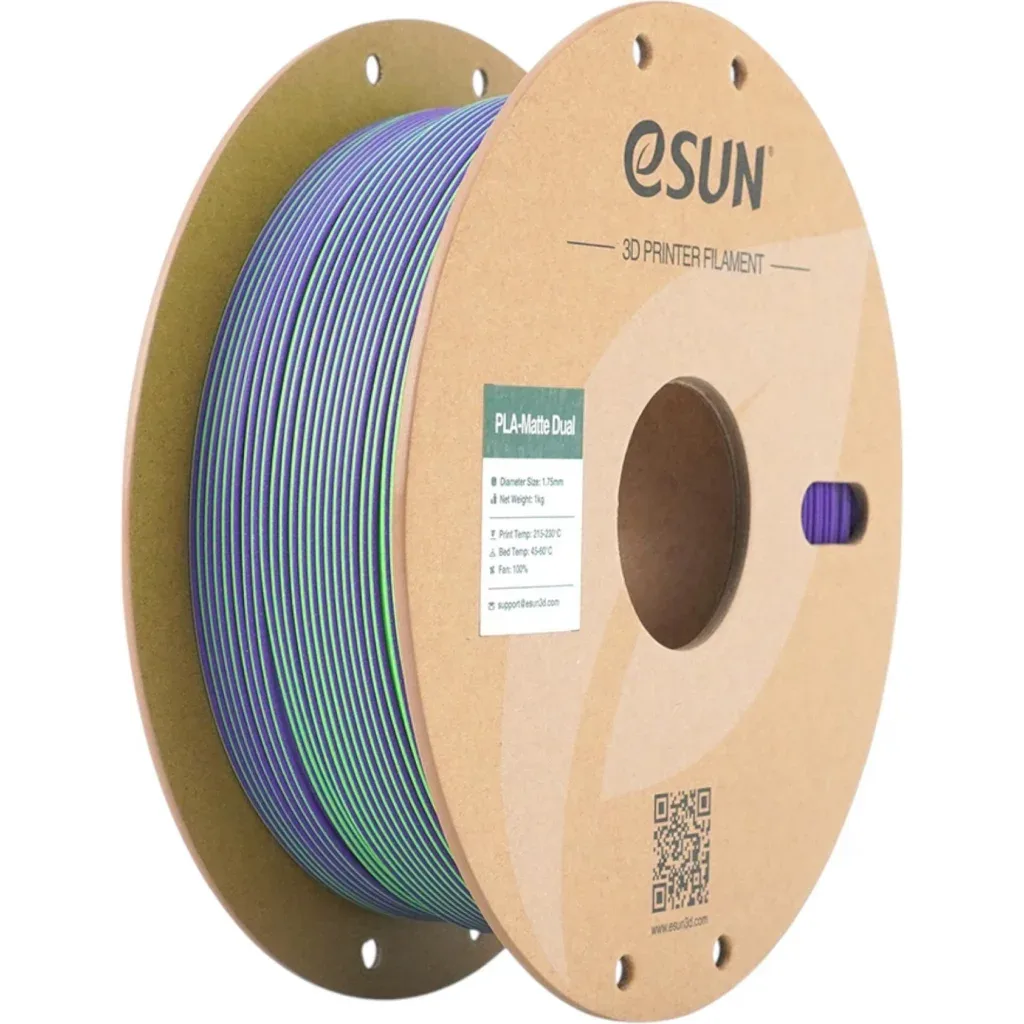 Пластик для 3D-принтера eSUN PLA matte dual 1,75mm 1kg GREEN PURPLE (PLA-MTD175B-GZ1P1)