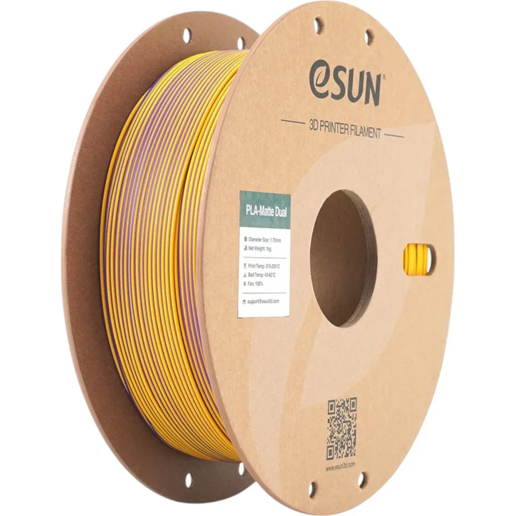 Пластик для 3D-принтера eSUN PLA matte dual 1,75mm 1kg PURPLE YELLOW (PLA-MTD175B-ZY1P1)