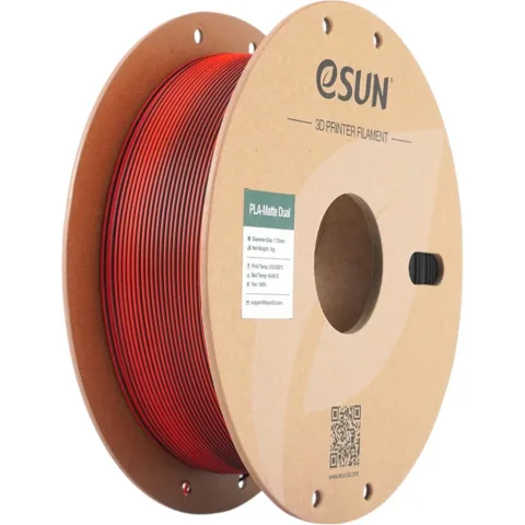 Пластик для 3D-принтера eSUN PLA matte dual 1,75mm 1kg RED BLACK (PLA-MTD175B-BR1P1)