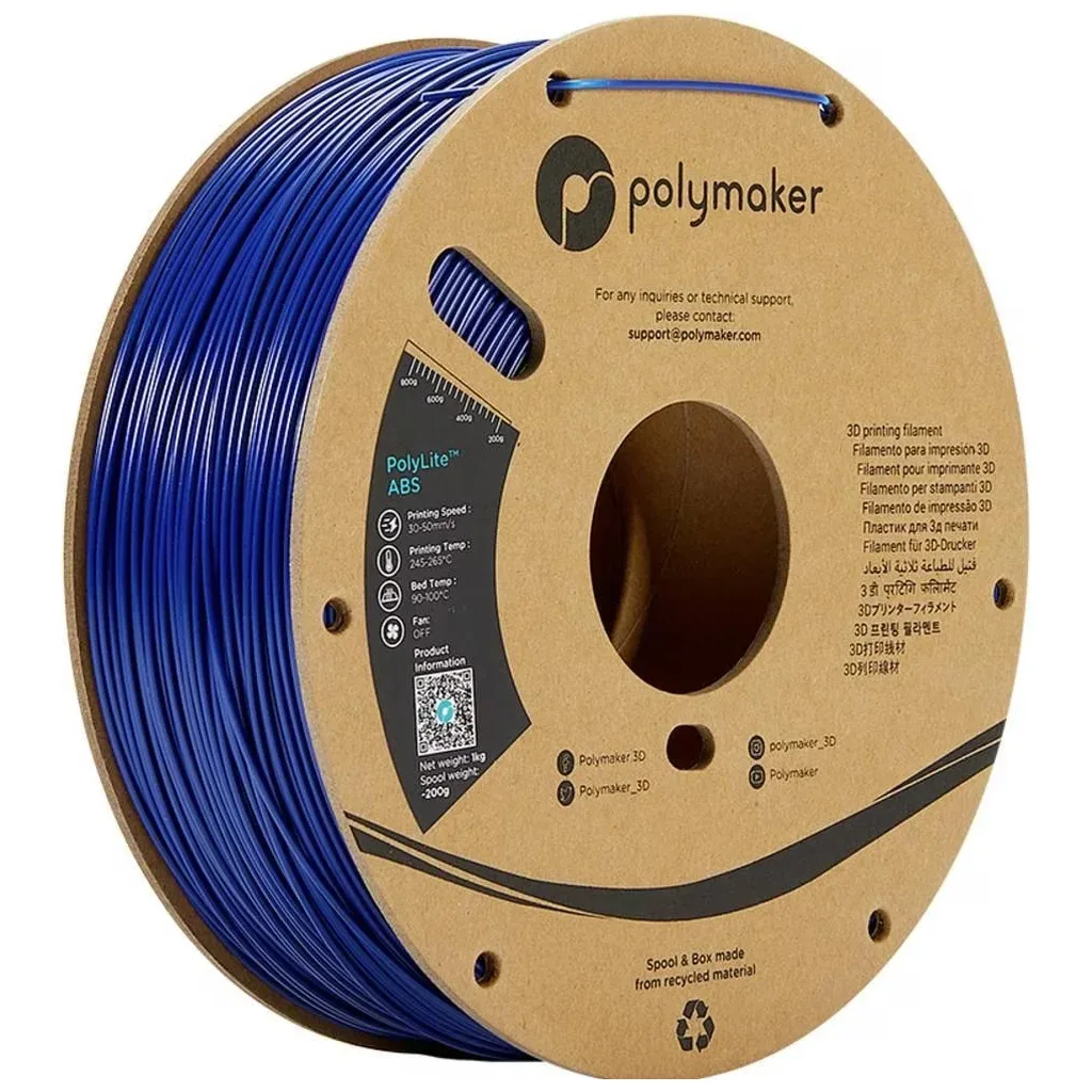 Пластик для 3D-принтера Polymaker ABS POLYLITE 1,75mm 1kg BLUE (PE01007)