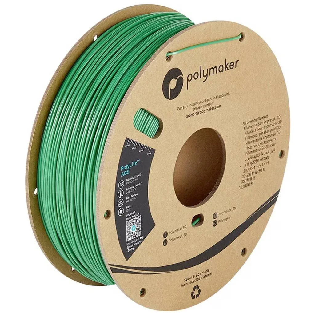 Пластик для 3D-принтера Polymaker ABS POLYLITE 1,75mm 1kg GREEN (PE01005)