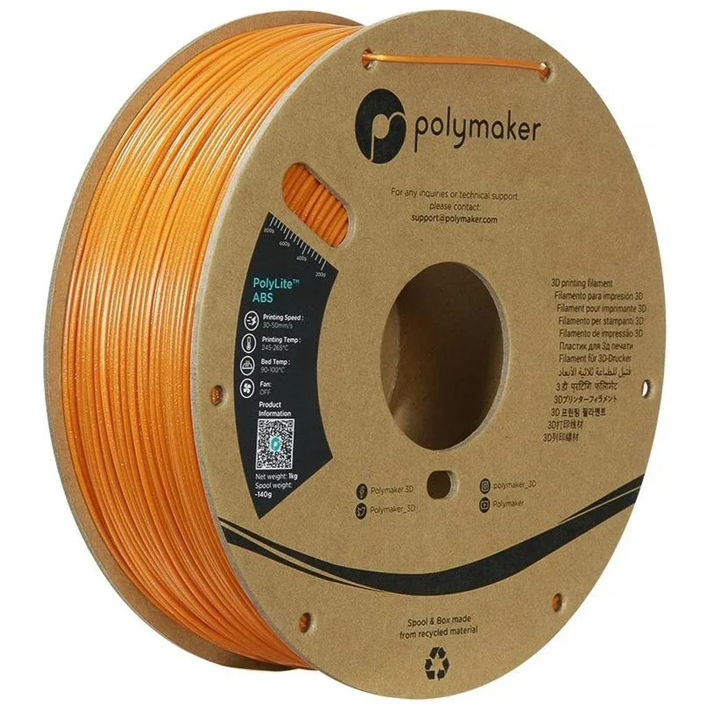 Пластик для 3D-принтера Polymaker ABS POLYLITE GALAXY 1,75mm 1kg ORANGE (PE01035)