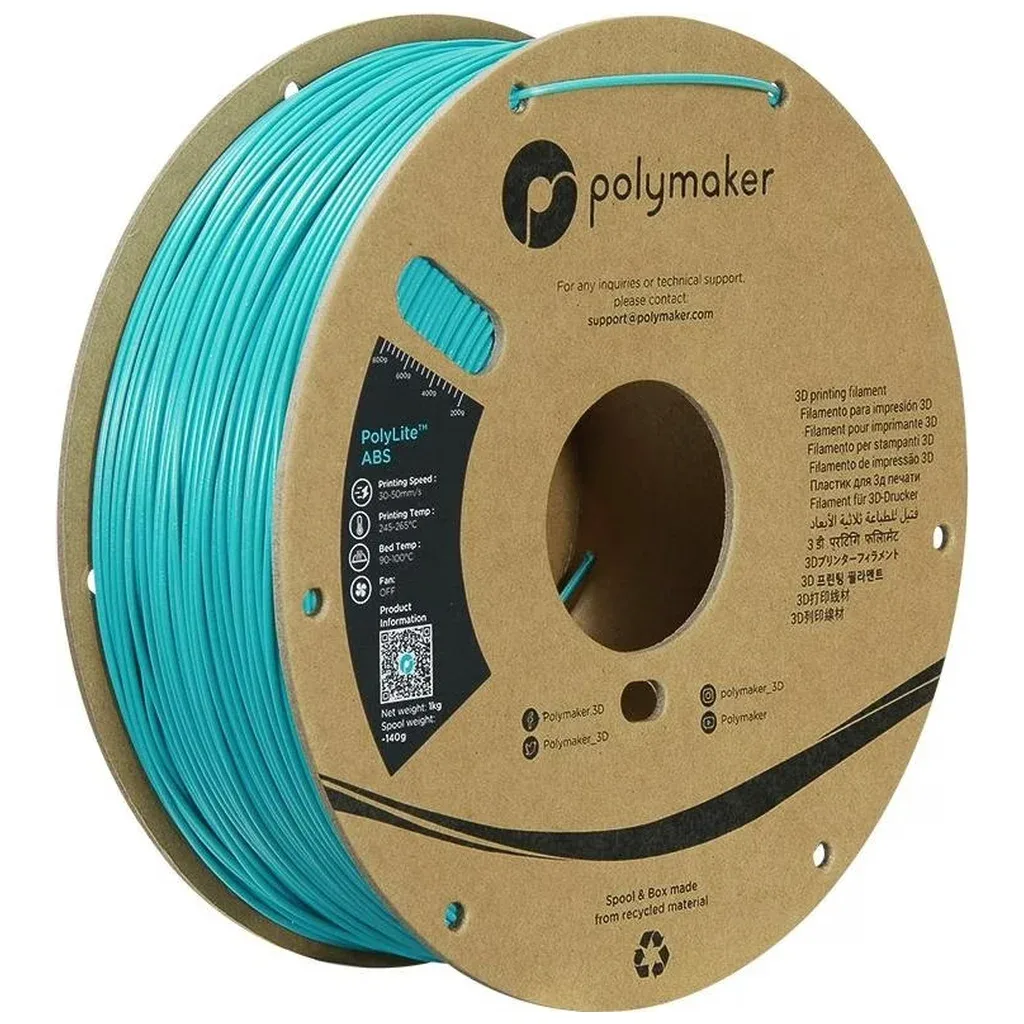 Пластик для 3D-принтера Polymaker ABS POLYLITE GALAXY 1,75mm 1kg TEAL (PE01038)