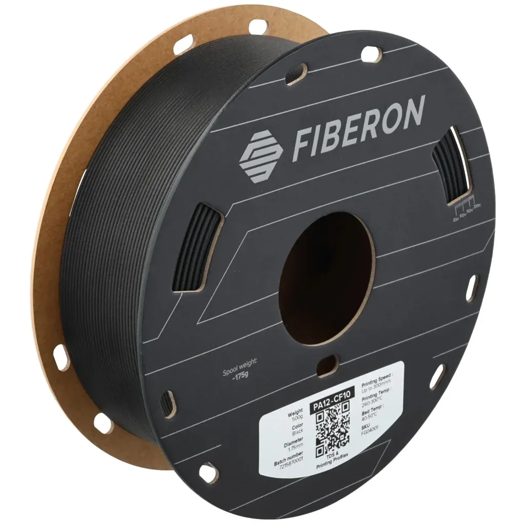 Пластик для 3D-принтера Polymaker Fiberon PA12-CF10 1,75mm BLACK 0,5kg (FG04001)