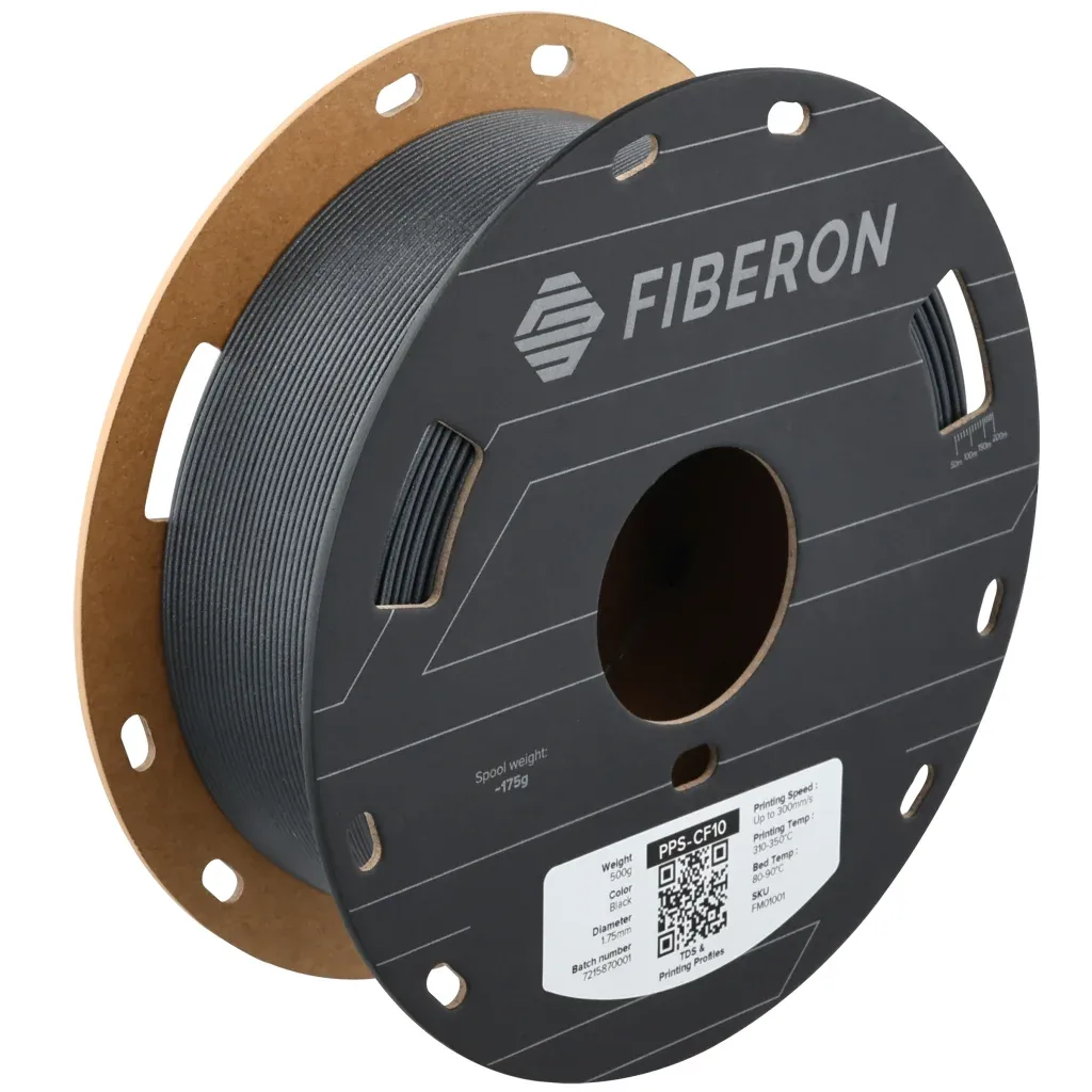Пластик для 3D-принтера Polymaker Fiberon PPS-CF10 1,75mm 0,5kg BLACK (FM01001)