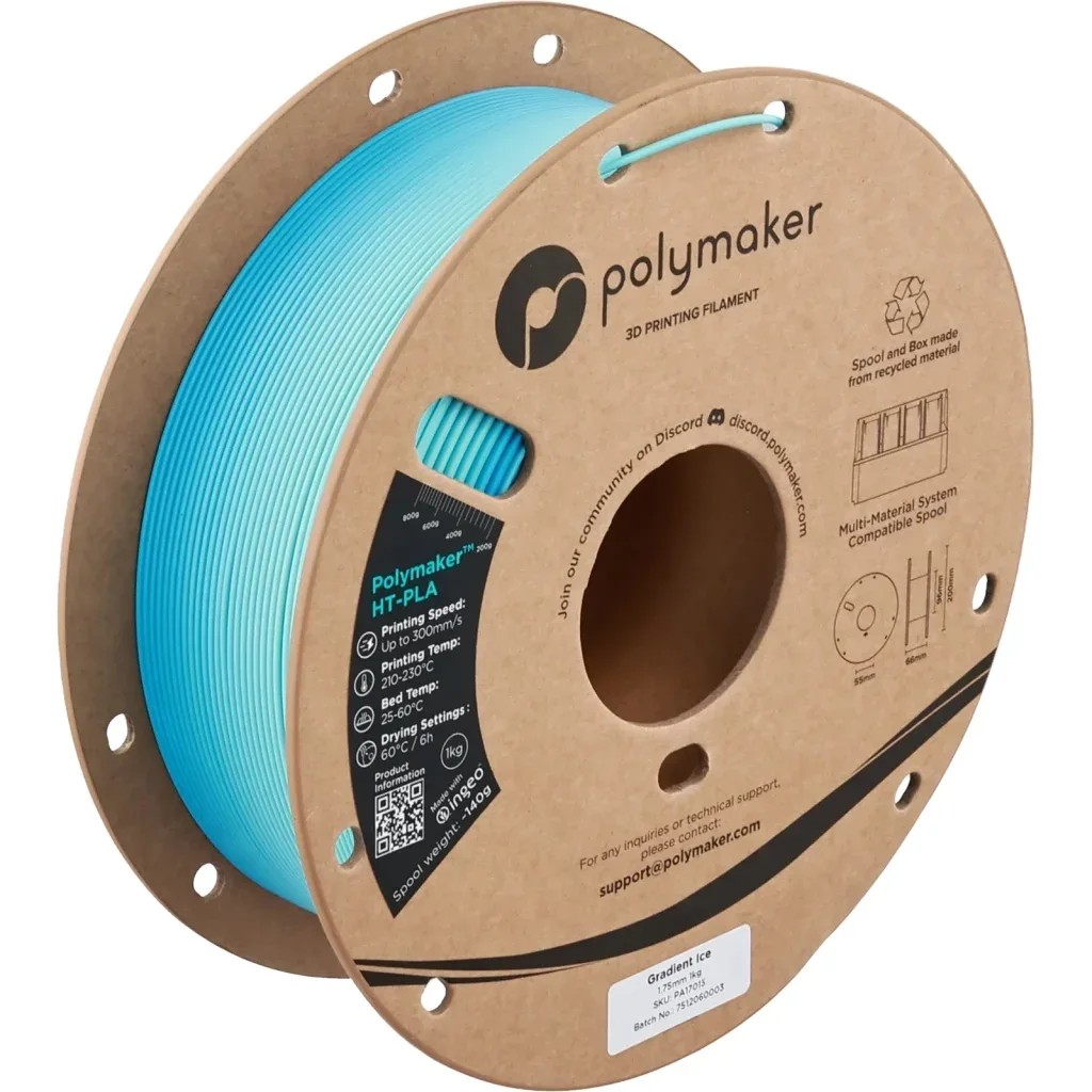 Пластик для 3D-принтера Polymaker HT-PLA 1,75mm 1kg GRADIENT ICE (PA17013)