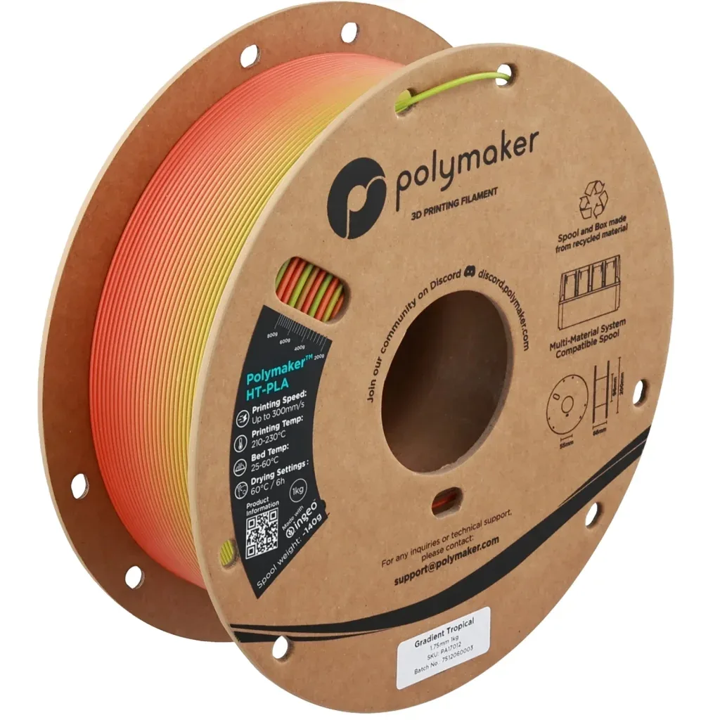 Пластик для 3D-принтера Polymaker HT-PLA 1,75mm 1kg GRADIENT TROPICAL (PA17012)