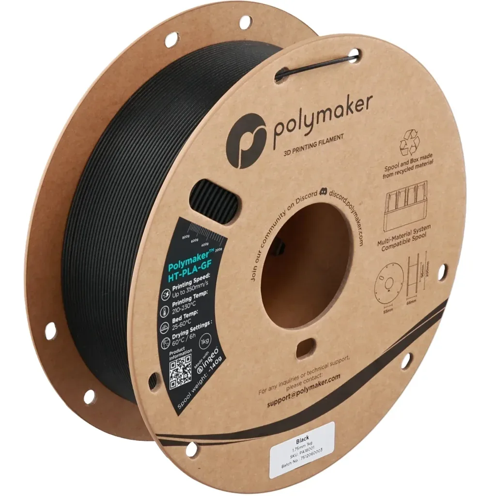 Пластик для 3D-принтера Polymaker HT-PLA-GF 1,75mm 1kg BLACK (PA18001)